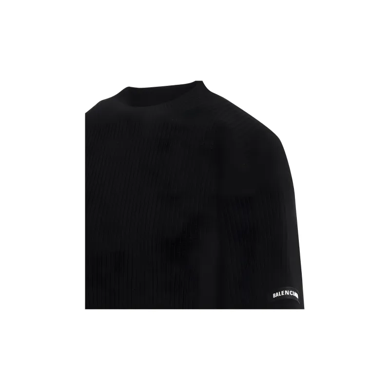 Balenciaga Logo Patch Cropped Sweater-2