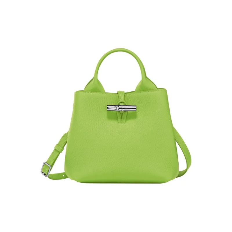 LONGCHAMP Le Roseau Cow Leather Shoulder Bag Crossbody Bag Handbag Small Size Women's Green-0