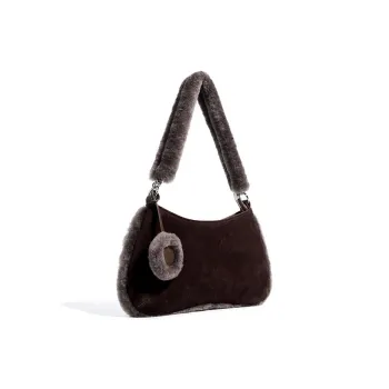 LARTIGENT Matte Cowhide Leather Shoulder Bag Medium Size Women's Small Bull Brown/Rose Purple