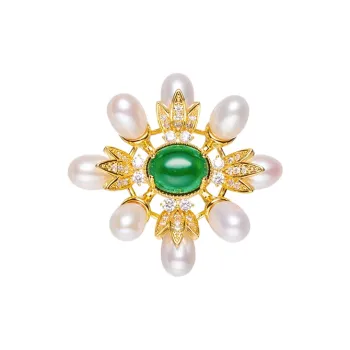 ZHENZHUAOMI Freshwater Pearl Brooches Women's