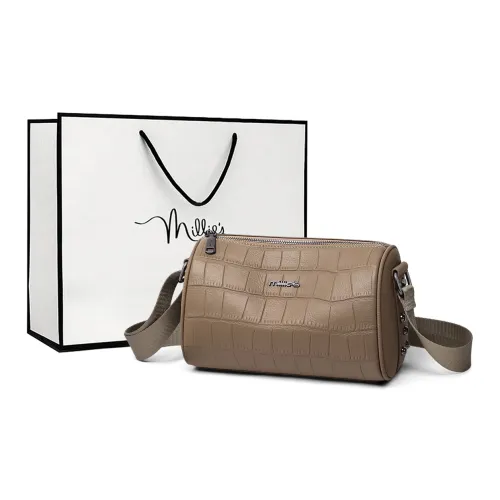 MILLIE'S Cow Leather With Synthetic Leather Underarm Shoulder Bag, Crossbody Bag Regular Women's Gray