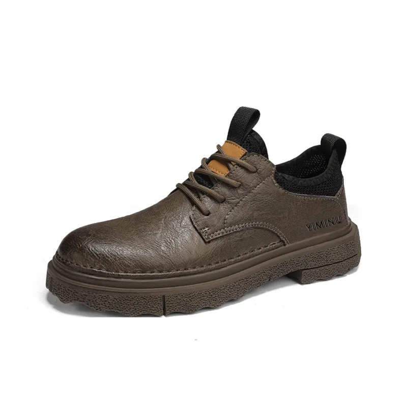 Eminu Work Boots Men Low Top Black/Brown-6