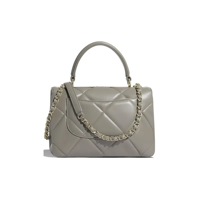 CHANEL Trendy Cc Sheepskin Shoulder Bag, Crossbody Bag, Handbag Women's Gray-1