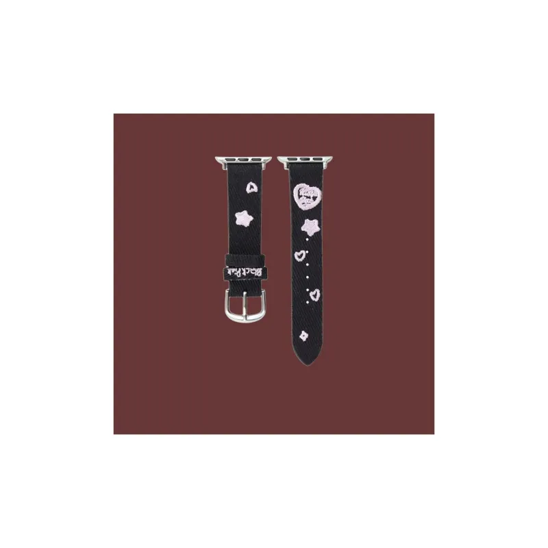 CHRROTA Watch Band Compatible With All Devices 46mm Denim Canvas Leather Material-1