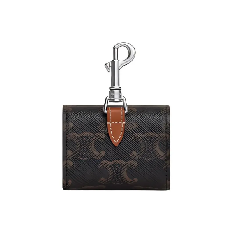 CELINE Triomphe Canvas With Calfskin Wallet Men's Black-2