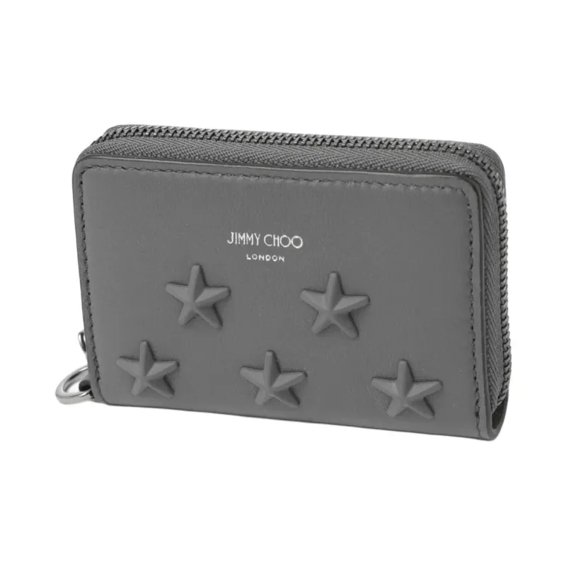 Jimmy Choo Calfskin Coin Purse Men's Dove Gray-1