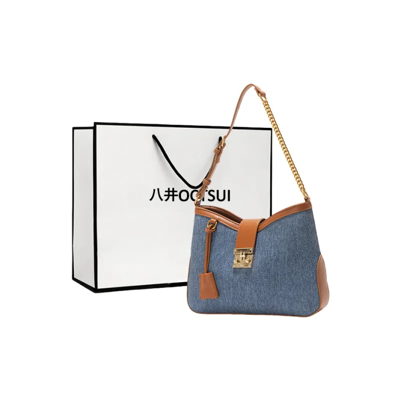 OCTSUI PVC Shoulder Bag Shoulder Bag Women's Ecru/Milk Tea Beige/Black/Denim/Brown White-11