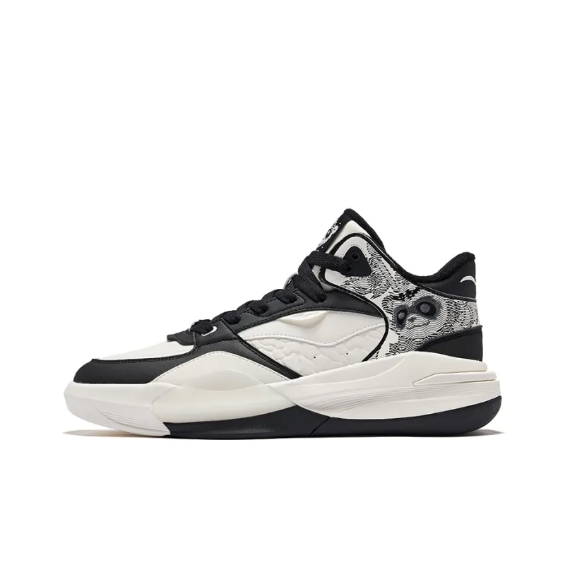 Erke Battery Panda 3V2 Warm Anti Slip And Wear Resistant High Top Skateboard Shoes Men's Microcrystal White/Jet Black-0