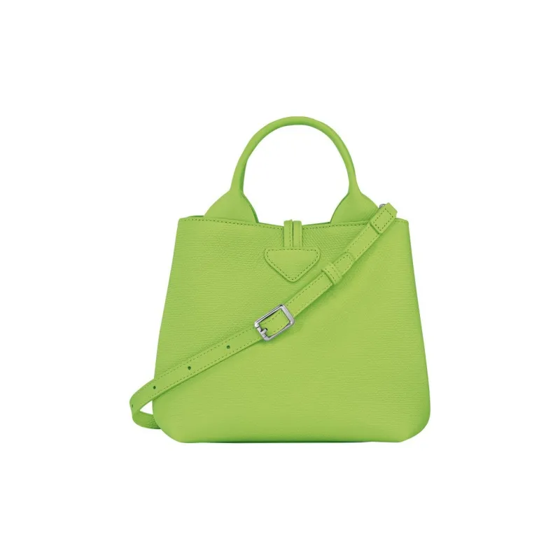 LONGCHAMP Le Roseau Cow Leather Shoulder Bag Crossbody Bag Handbag Small Size Women's Green-3