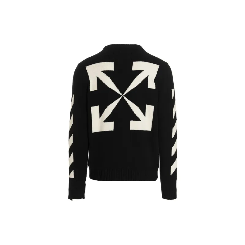 OFF WHITE Diagonal Crewneck Knit-1
