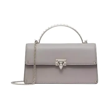 Valentino ROCKSTUD Calfskin Shoulder Bag, Crossbody Bag, Handbag Mini Women's Gray