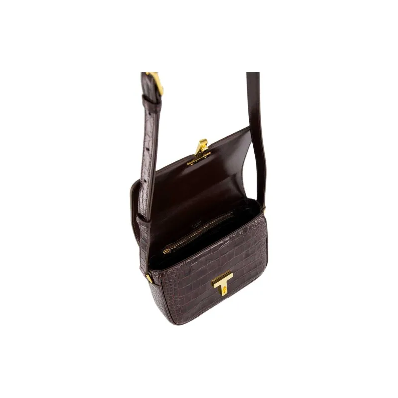 TOM FORD T Logo Embossed Crossbody Bag-5