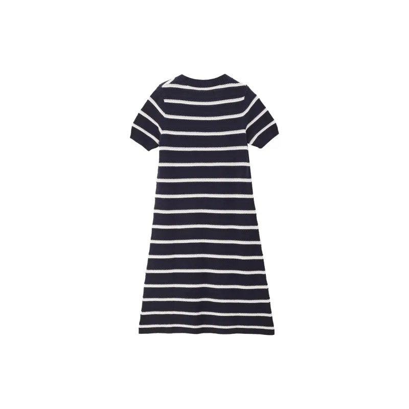 UNIQLO Short-Sleeved Dresses Women's Blue White Stripes-1