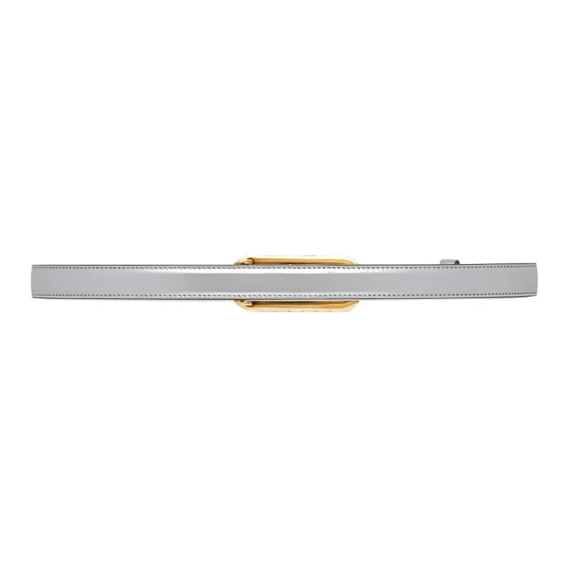 GUCCI Leather Belts Women's Gray Width 2CM-1