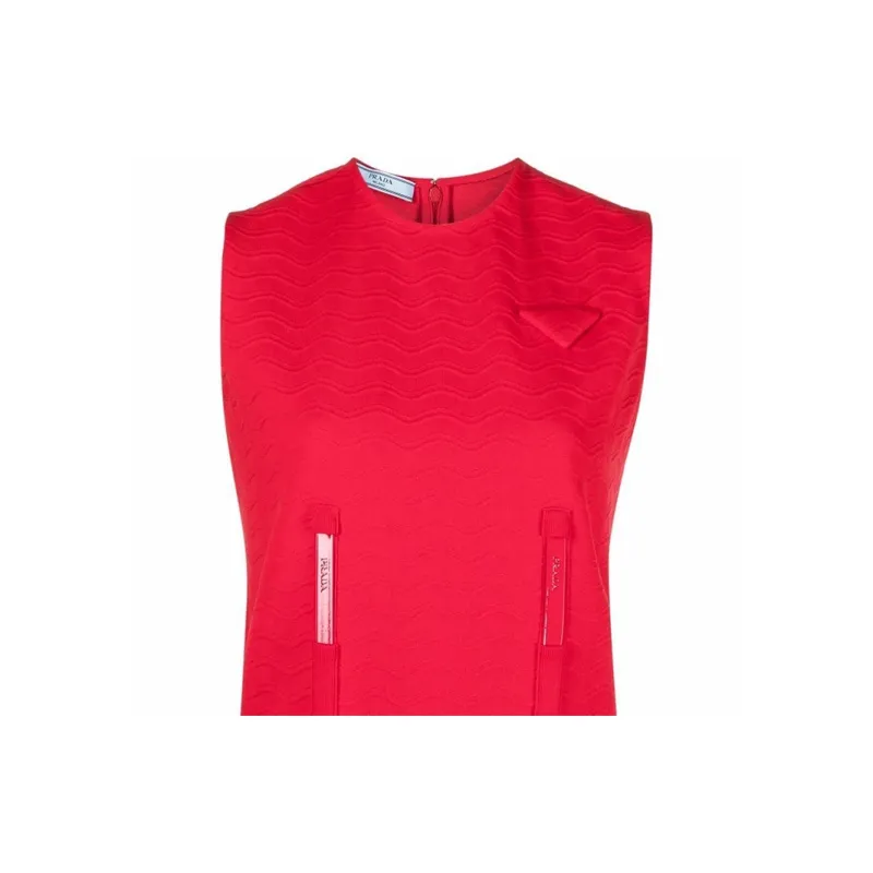 PRADA Logo Embroidered Crewneck Tank Top-5