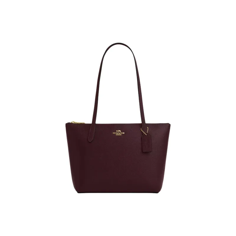 COACH Recycled Leather Handbag, Shoulder Bag Medium Size Women's Merlot-0