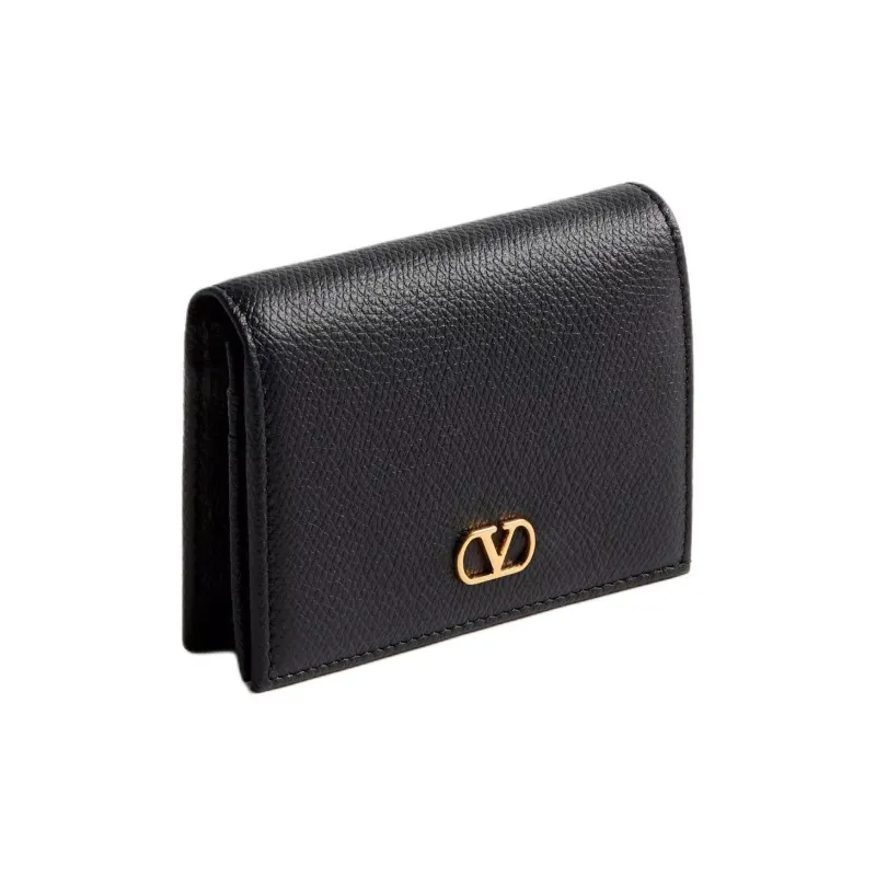 Valentino GARAVANI Grained Calfskin Wallet Women's Black-1