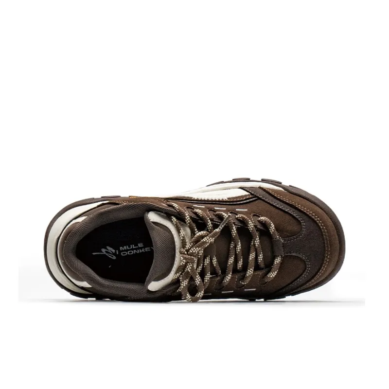 Mule Donkey Height Increasing Breathable Casual Shoes Unisex Brown-5