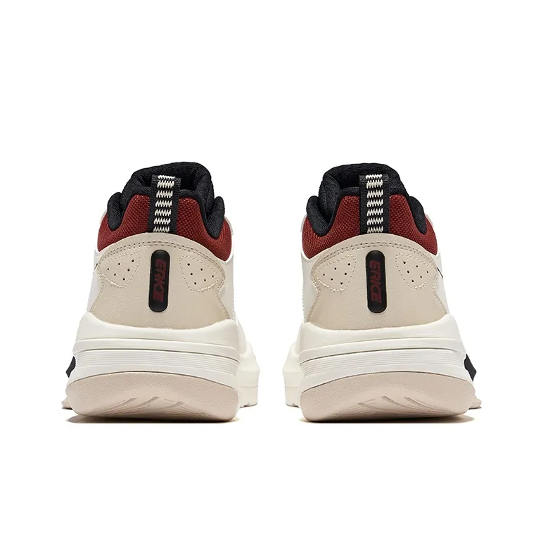 Erke Dominance 2 Wear Resistant Slip Resistant High Top Casual Shoes Men's White Red Black-4