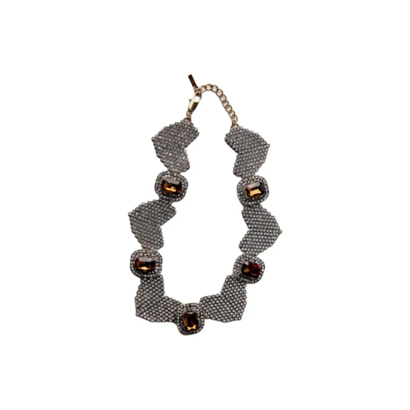 ZARA Zinc Glass Steel Necklaces Women's Antique Gold-2