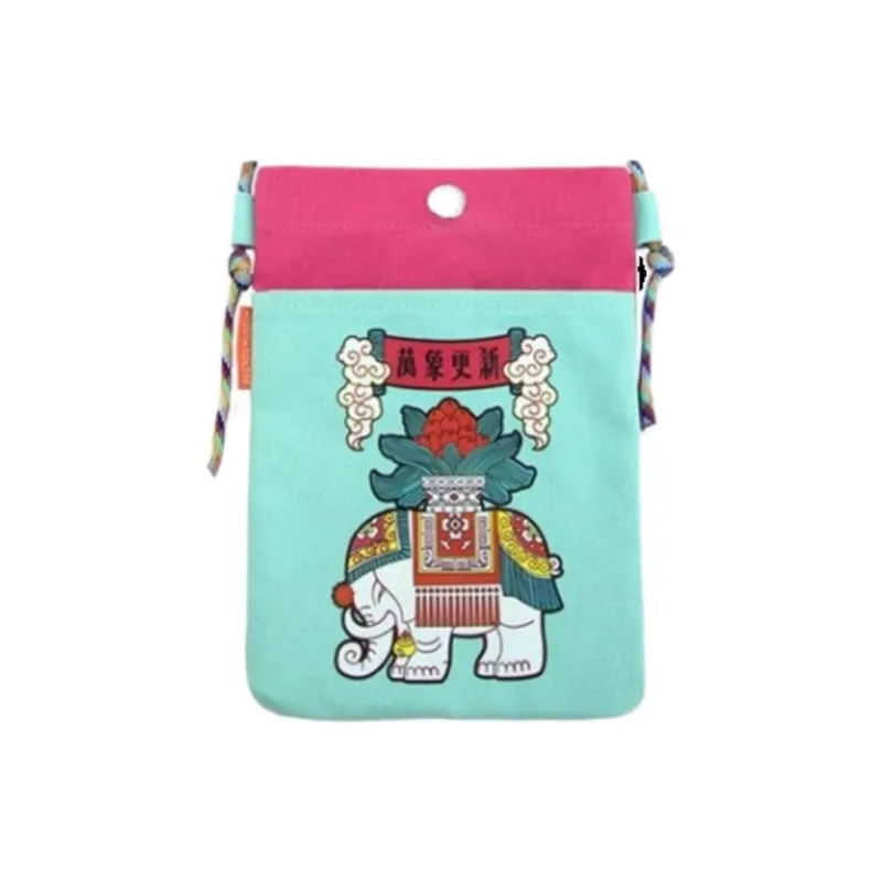 SUZHOU MUSEUM Canvas Bag With Cell Phone Pouch Trumpets Women's Blue & Pink-0