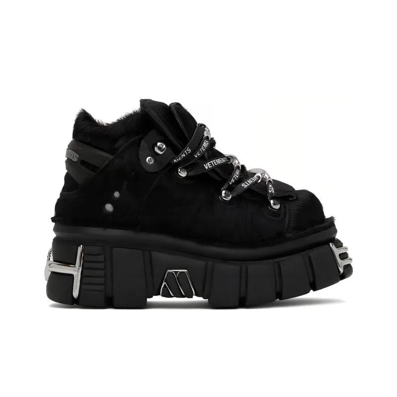 Vetements High-Top Skateboard Shoes Men's Black-1
