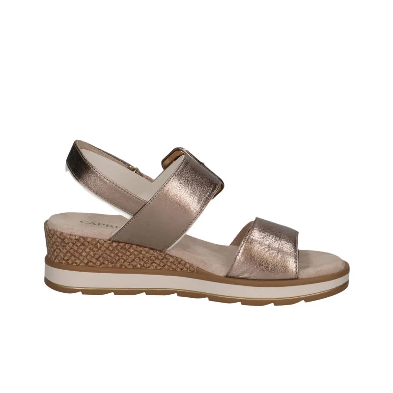 CAPRICE Bernadette One Strap Sandals 5.5cm Women's Gold-1