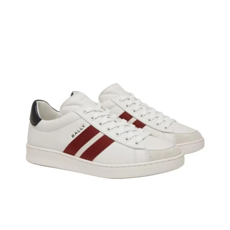 BALLY Tennis Low Top Skateboard Shoes Men's White-2
