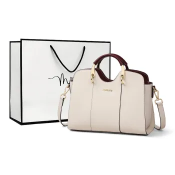 MILLIE'S Cow Leather With Synthetic Leather Shoulder Bag, Crossbody Bag, Handbag Regular Women's Ecru