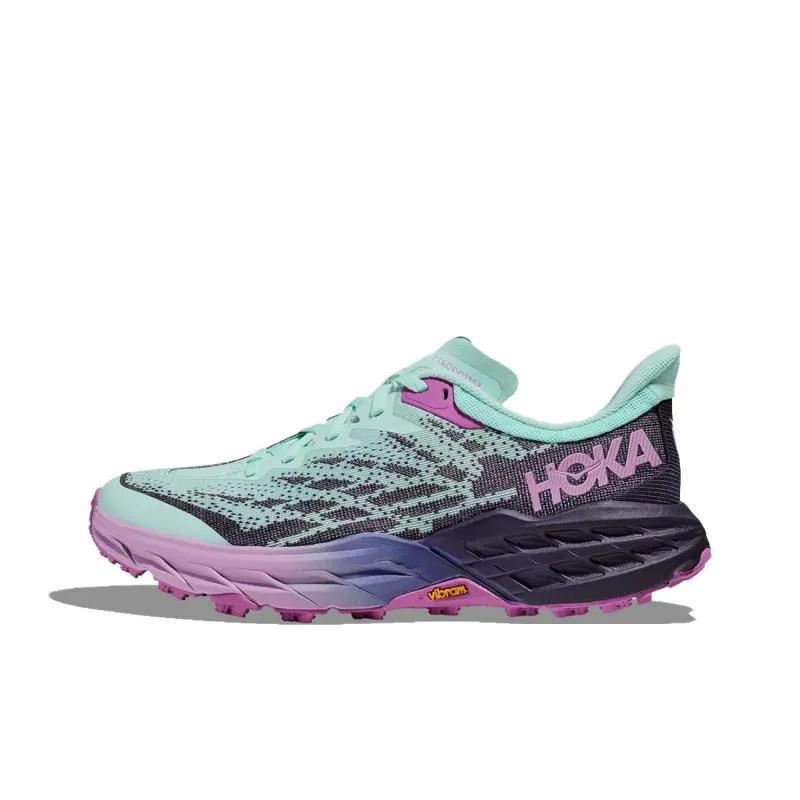 HOKA ONE ONE Speedgoat 5 Anti Slip Wear Resistant Low Top Running Shoes Women's Blue Purple-0