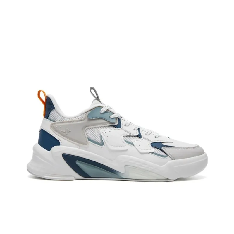 XTEP Fengxing 2.0 Casual Shoes Men Low Top Sail White/Light Heather Gray/Steel Iron Blue-1