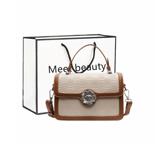 Fitchell Pu Handbag Shoulder Bag Regular Women's Ecru With Brown/Ecru With Black/Ecru With Khaki/Black/Brown/Ecru