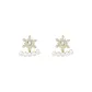 S925 Sterling Silver Snowflake Hoop Earrings, 1 Pair