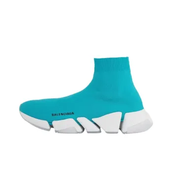 Balenciaga Speed 2.0 High Top Casual Shoes Men's Blue