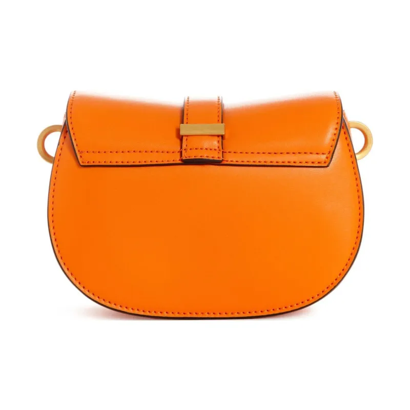 GUESS Smooth Faux Leather Portable Crossbody Bag, Shoulder Bag Mini Women's Orange-2