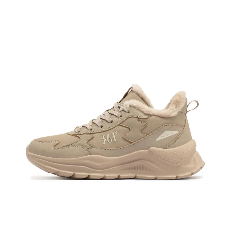 361° Warm Wear Resistant Slip Resistant Water Resistant Mid Top Casual Shoes Women's Wheat Brown-0