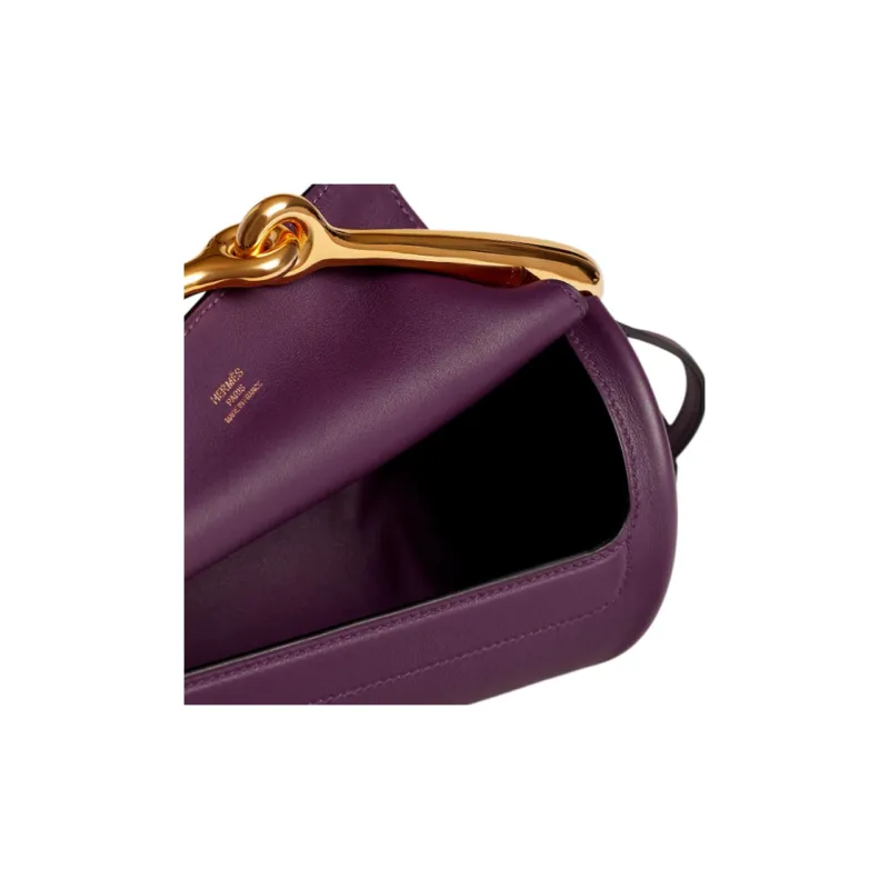 HERMES Maximors Swift Calfskin Shoulder Bag Crossbody Bag Handbag Women's N5 Cassis Blackcurrant Color-4