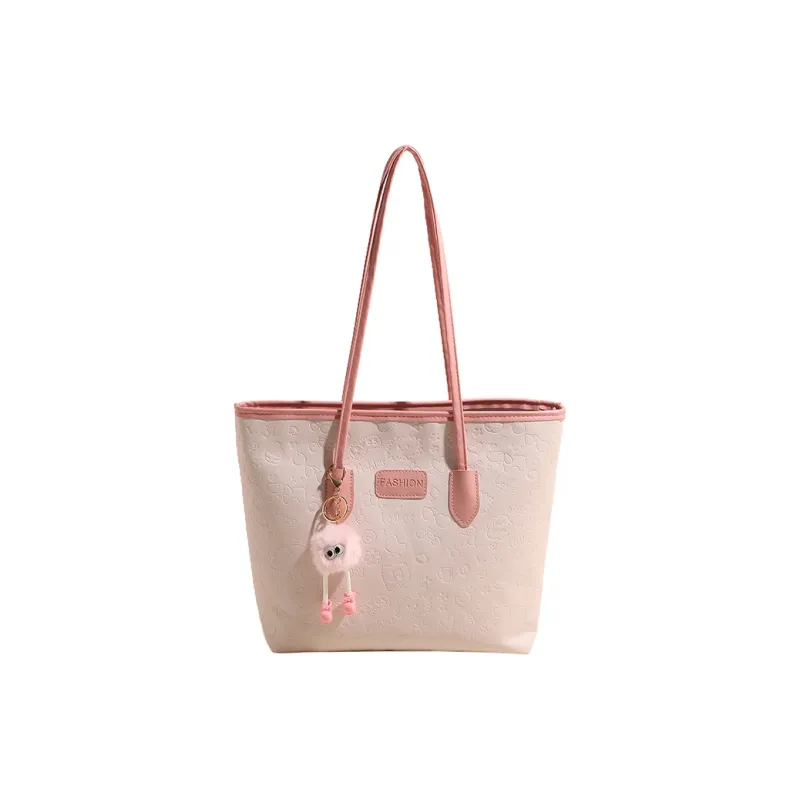 Meow In The Grass PU Shoulder Bag Regular Unisex Black/Pink/Khaki-5