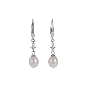 Luo Manyu 925 Sterling Silver Artificial Pearl Earrings Unisex