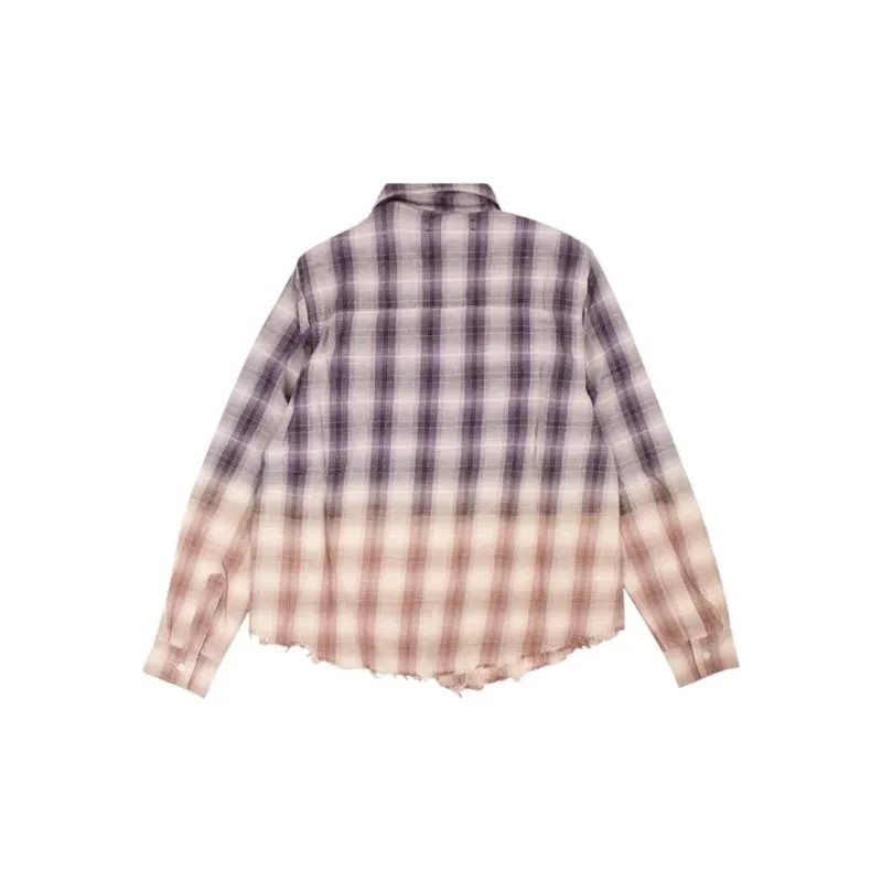 AMIRI Ombre Lurex Plaid Top 'Purple'-1