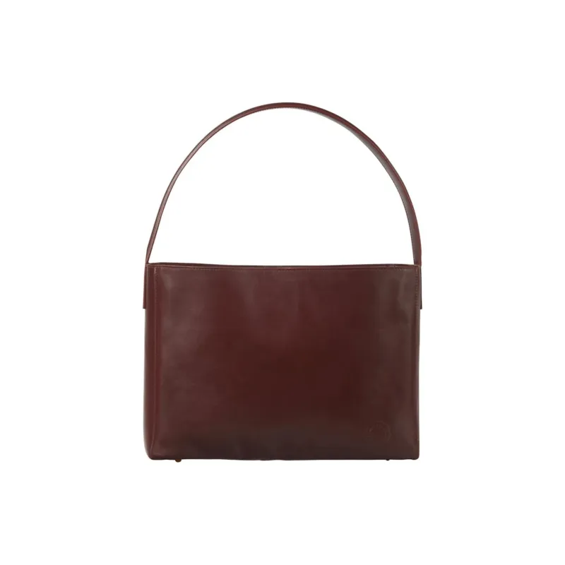 INES DE LA FRESSANGE Calfskin Handbag, Shoulder Bag Tubas Women's Burgundy-0