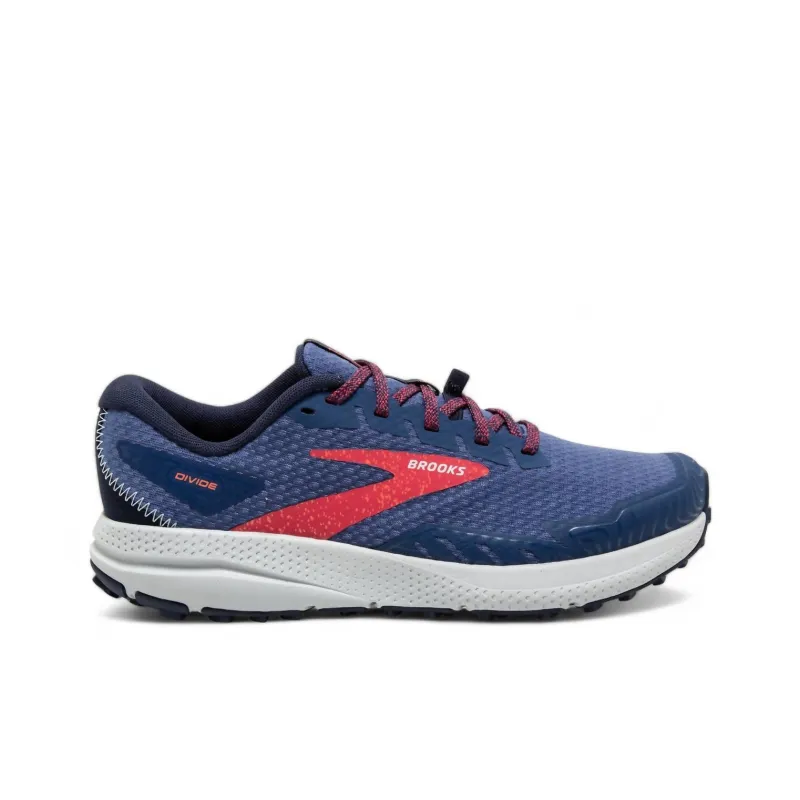 Brooks Divide Anti-Slip Wear-Resistant Low-Top Trail Running Running Shoes Women's Blue Red-1