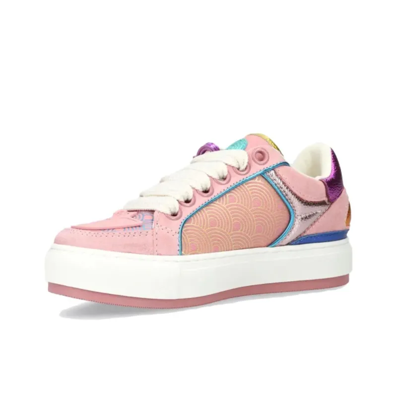 Kurt Geiger London Southbank Tag Low Top Skateboard Shoes Women's Pink-2