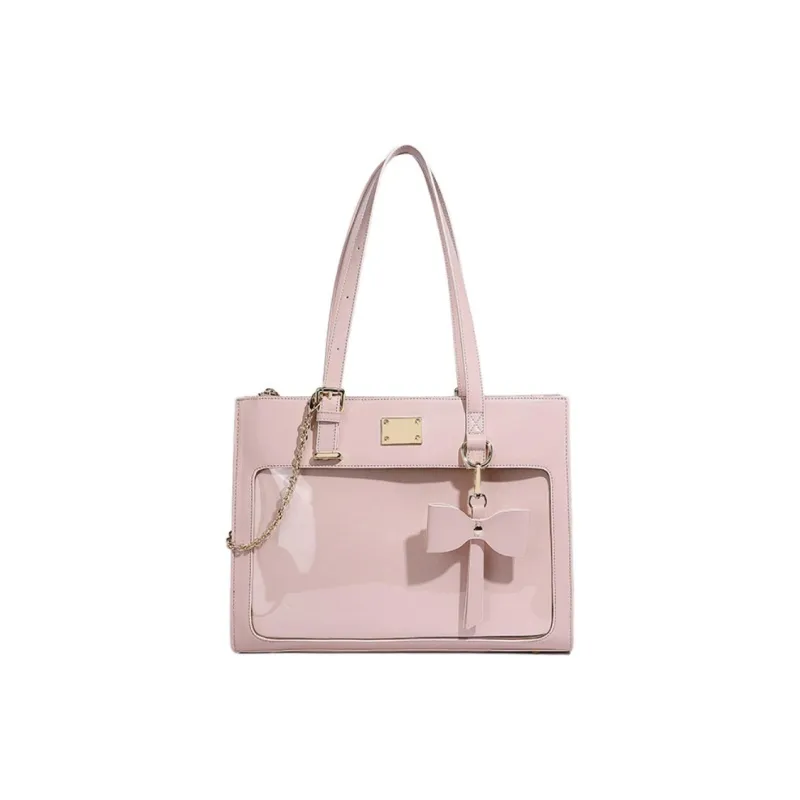 H YXIANG Microfiber Synthetic Leather Shoulder Bag Women's Pink/Coffee/Ecru Black-2