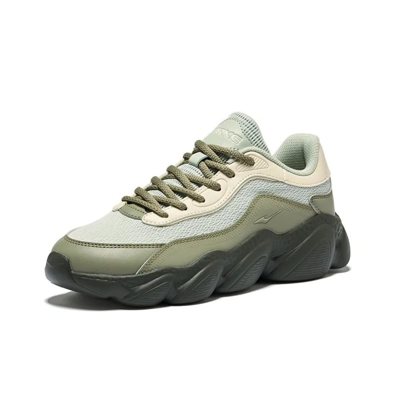 Erke Sweetheart 2.0 Cushioning Wear Resistant Low Top Chunky Sneakers Women's Green-2