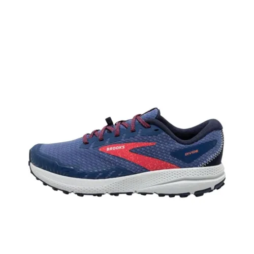 Brooks Divide Anti-Slip Wear-Resistant Low-Top Trail Running Running Shoes Women's Blue Red