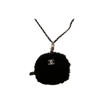 CHANEL Plush Coin Purse, Crossbody Bag Women's Black