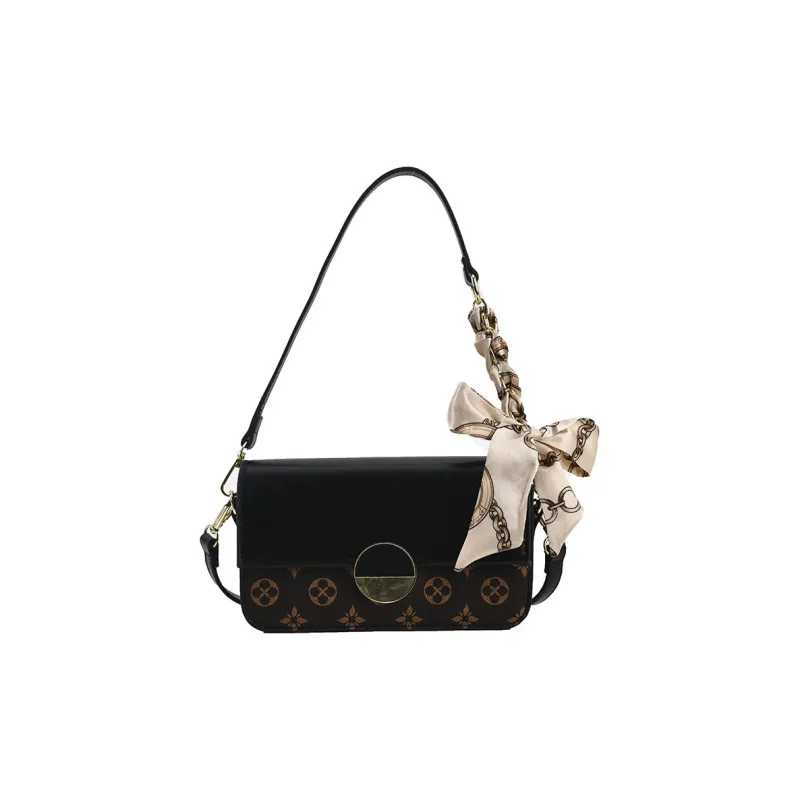 Yalu PU Crossbody Bag, Shoulder Bag Regular Women's Black/Khaki/Brown/Floral Black-1