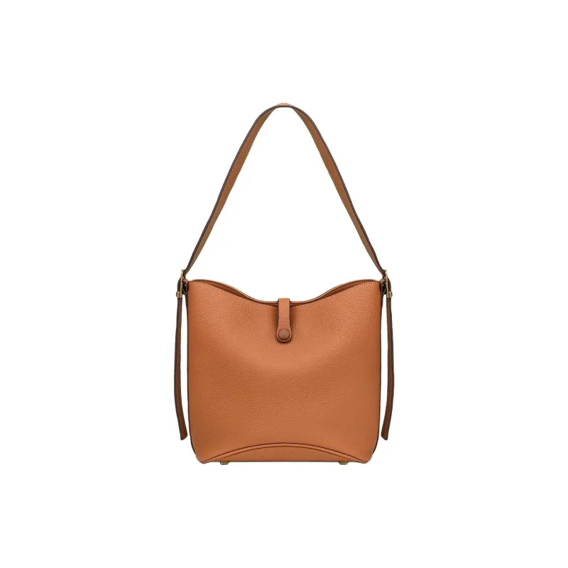 MILLIE'S Cow Leather Patchwork Synthetic Leather Shoulder Bag Medium Size Women's Elephant Gray/Brown-6