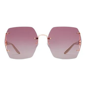 GUCCI Acetate Metal Square Sunglasses Women's White